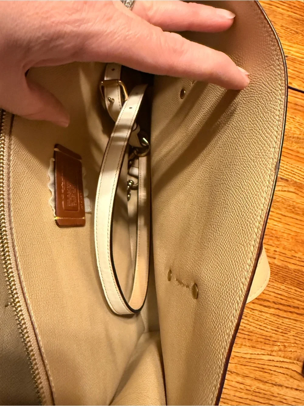 Coach 31667 Charlie Carryall Rose Print Signature C Tan Pink & Chalk Color Block